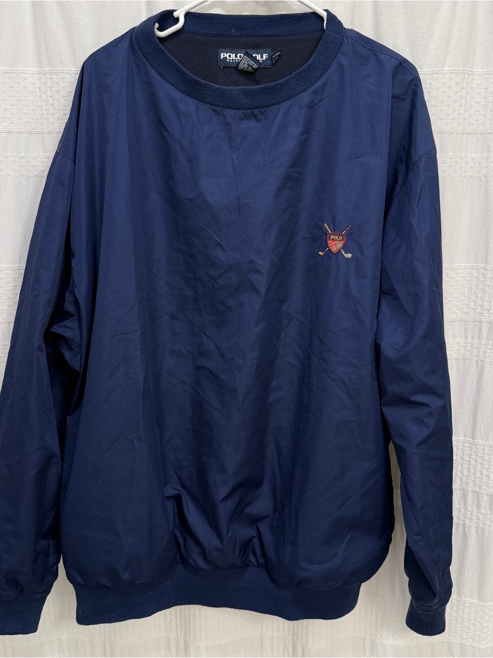 Polo Golf Pullover Windbreaker Sweatshirt Navy Blue Mens XL Chest Logo
